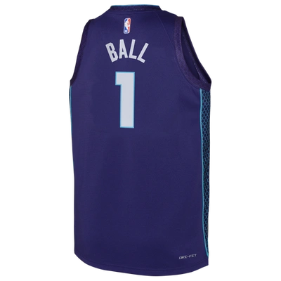 Jordan Kids' Boys Lamelo Ball  Hornets Statement Swingman Jersey In Purple/teal