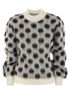 MARNI BRUSHED MOHAIR SWEATER WITH POLKA DOTS