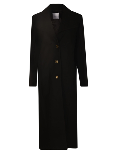 Patou Long Tailored Coat In Black