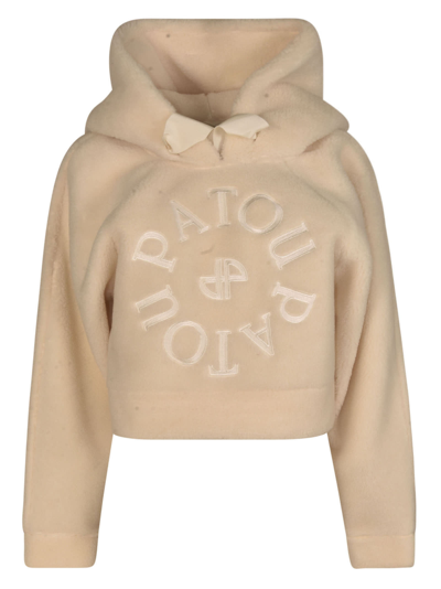Patou Cropped Medallion Logo Hoodie In Multi-colored