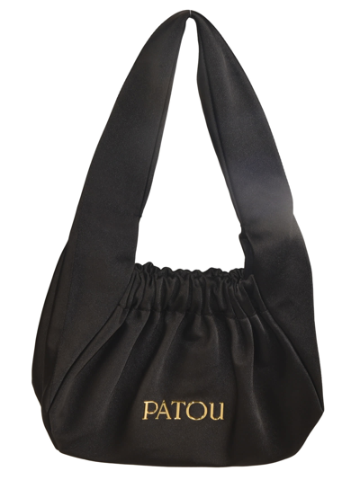 Patou Logo Stretch Lock Tote In Nero