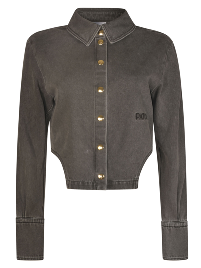 Patou Cropped Denim Jacket In Anthracite