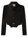 Patou Cut-out Cropped Jacket In Black