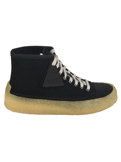 Clarks Logo Tag Lace-up Sneakers In Black