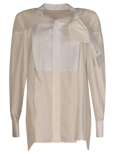 Sacai Long-sleeved Shirt In White