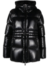 Moncler Hooded Padded Coat In Black
