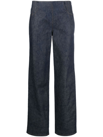 Materiel Blue Corset Straight-leg Jeans