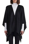 Bruno Magli Cashmere Blend Rib Knit Cape In Black
