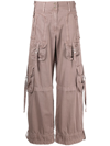 Acne Studios Pink Raw Edge Cargo Pants In Purple