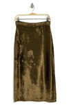 Vince Panne Velvet Sweater Skirt In Vine