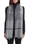 Bruno Magli Plaid Cashmere Scarf In Grey