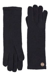 Bruno Magli Cashmere Jersey Knit Gloves In Black
