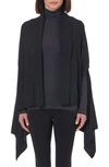Bruno Magli Cashmere & Wool Rib Knit Cape Scarf In Black