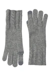 Bruno Magli Cashmere Knit Gloves In Grey