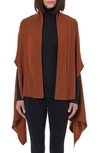 Bruno Magli Cashmere & Wool Rib Knit Cape Scarf In Brown