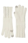 Bruno Magli Cashmere Knit Gloves In Ivory