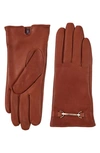 BRUNO MAGLI BRUNO MAGLI LOGO BUCKLE LEATHER GLOVES