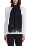 Bruno Magli Cashmere Fringe Scarf In Black