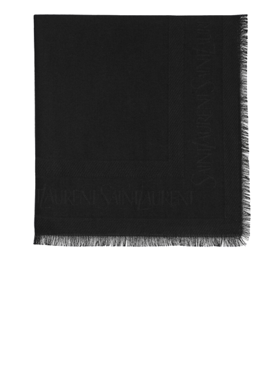 Saint Laurent Large Square Scarf In Black