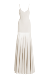 Brandon Maxwell The Katya Sheer Knit Maxi Dress In Ivory
