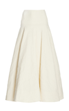 Brandon Maxwell The Ember Linen-blend Midi Skirt In Neutral