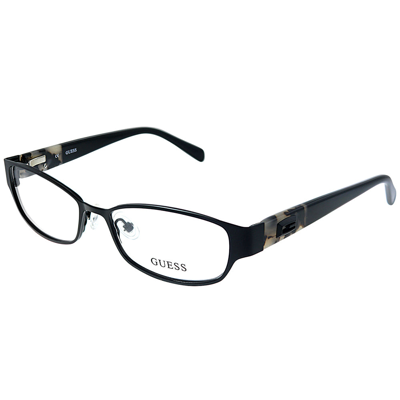 Guess Gu 2412 Blk 52mm Unisex Rectangle Eyeglasses 52mm In Black