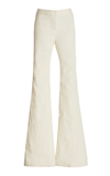 Brandon Maxwell The Fae Flared Stretch Linen-blend Pants In Neutral