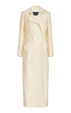 Brandon Maxwell The Ruby Linen-silk Trench Coat In Yellow