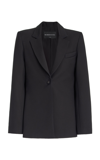 Brandon Maxwell The Laila Wool-silk Cape Blazer In Black