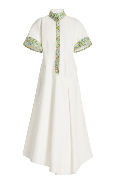 Rosie Assoulin Hippie Cotton Maxi Dress In White