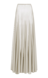Brandon Maxwell The Lucy Sheer Knit Maxi Skirt In Ivory