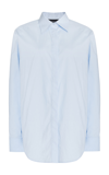 Brandon Maxwell The Mira Split Back Cotton Shirt In Blue