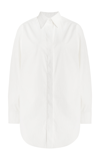 Brandon Maxwell The Mira Split Back Cotton Shirt In White