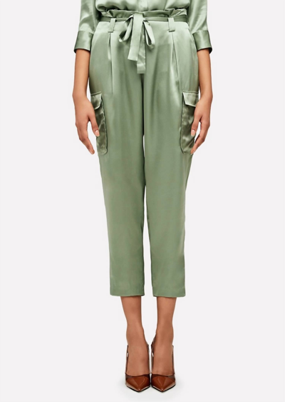 L Agence Roxy Paperbag Cargo Pant In Light Ivy In Green