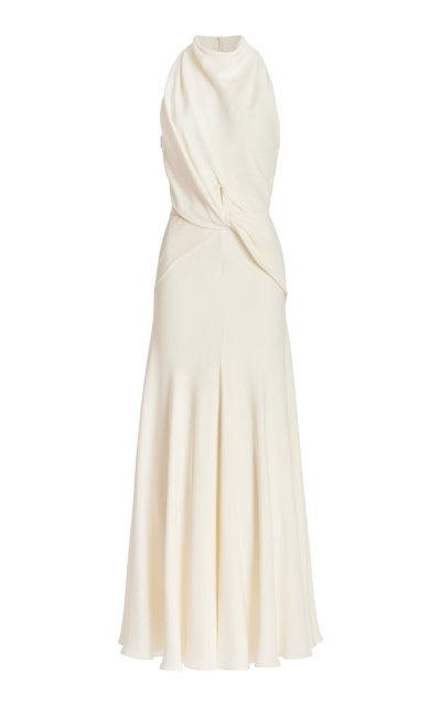 BRANDON MAXWELL THE VALERIE DRAPED SILK MAXI DRESS