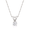 Ross-simons Diamond Solitaire Necklace In 14kt White Gold In Silver