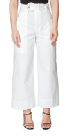 PROENZA SCHOULER WHITE LABEL COTTON BELTED CARGO PANTS IN OFF WHITE