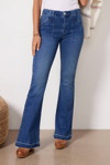 Frame Le High Flare Trapunto Stitch Jean In Aurora In Multi