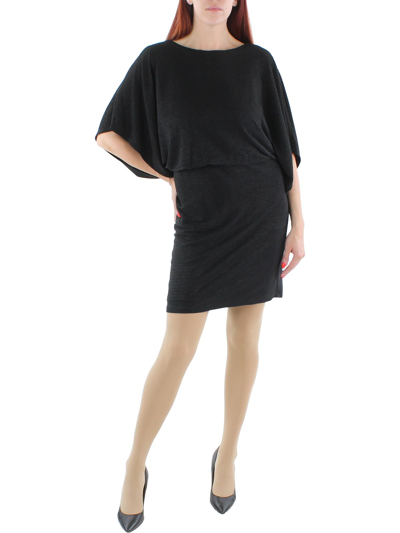 Jessica Howard Womens Textured Striped Mini Dress In Black