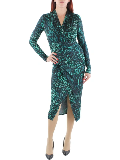 Rachel Rachel Roy Womens Faux Wrap Midi Wrap Dress In Green