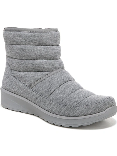 Bzees Glacier Womens Side Zip Fabric Ankle Boots In Grey