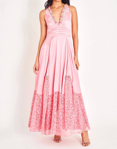 Loveshackfancy Mirette Silk Gown In Powder Pink