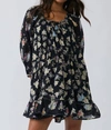Free People Camella Floral Print Minidress In Black