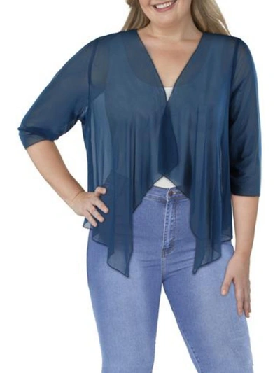 CONNECTED APPAREL WOMENS KNIT ASYMMETRIC BOLERO