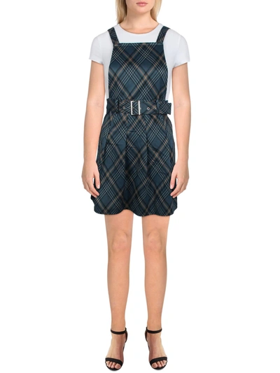 Planet Gold Juniors Womens Woven Plaid Two Piece Dress In Multi