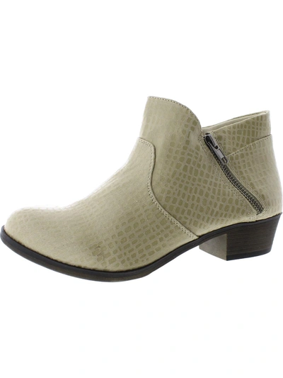 Sun + Stone Abby Womens Faux Suede Block Ankle Boots In Beige