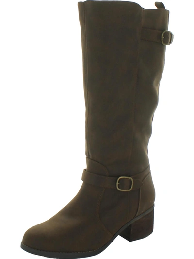 Bella Vita Womens Faux Leather Tall Knee-high Boots In Brown