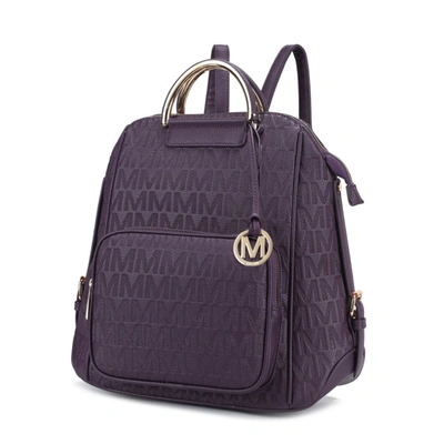Mkf Collection By Mia K Torra Milan "m" Signature Trendy Backpack In Purple