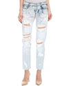 HIDDEN WOMEN BLEACHED BAILEY DISTRESSED RIPPED SKINNY FIT JEANS IN LIGHT BLUE