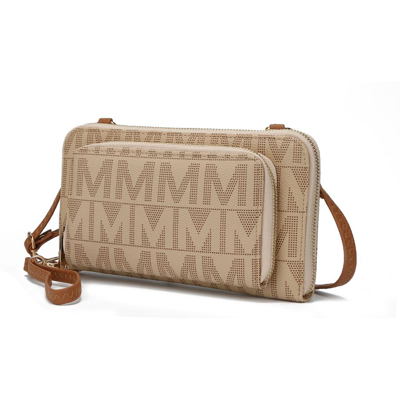 Mkf Collection By Mia K Dilma Wallet-cell Phone Crossbody Handbag In Beige